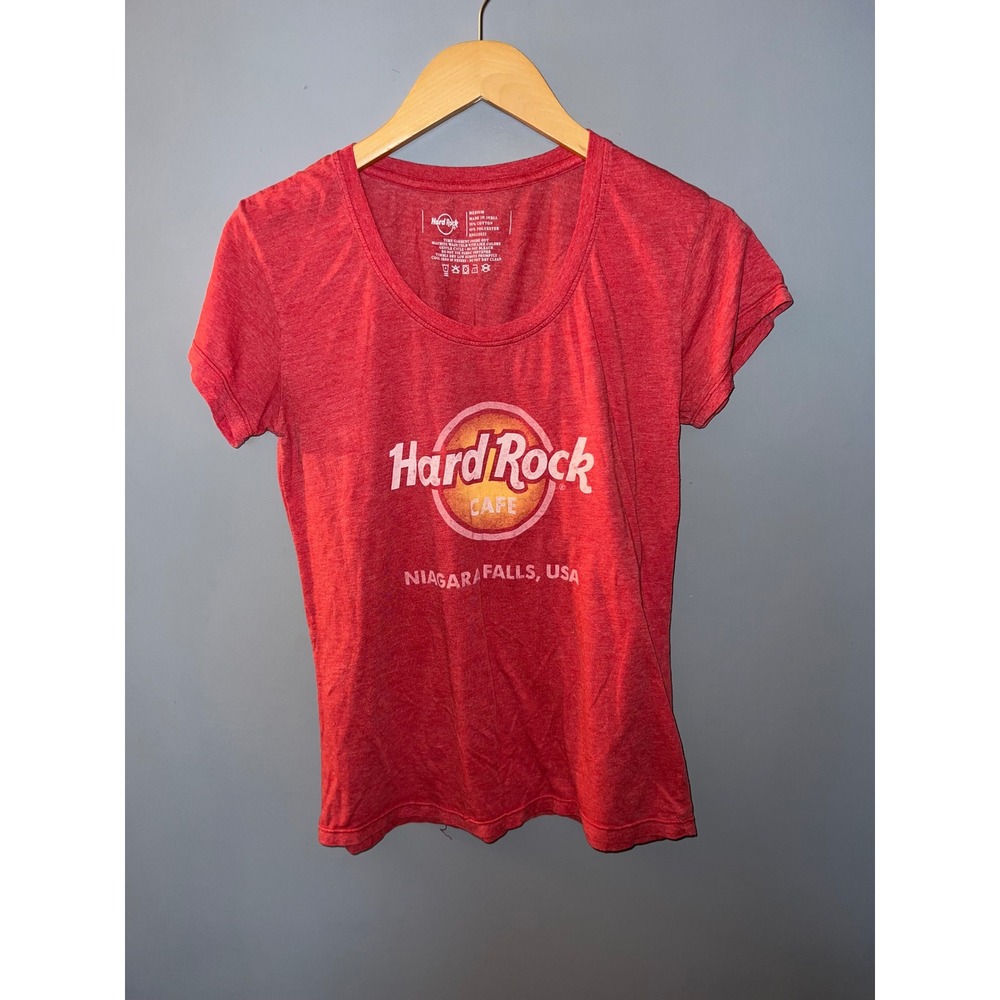Hard Rock Cafe Niagara Falls USA Red Heathered Graphic T-Shirt Medium